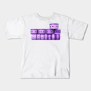 several rolls of purple tape with cute face Kids T-Shirt